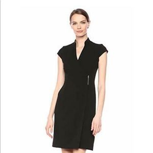 Calvin Klein Black V Neck Wrap Dress